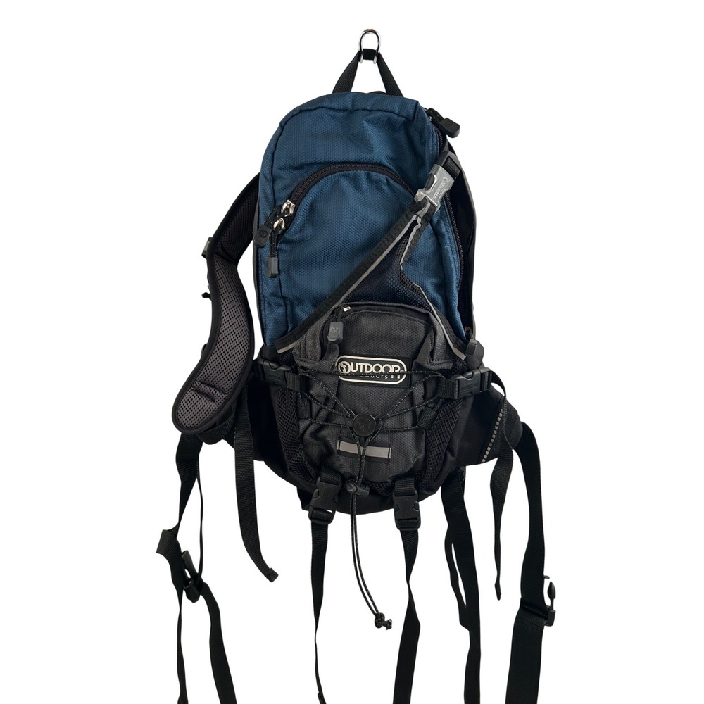 Outdoor Products Hydration Backpack OS Blue Black Bungee Straps Mens